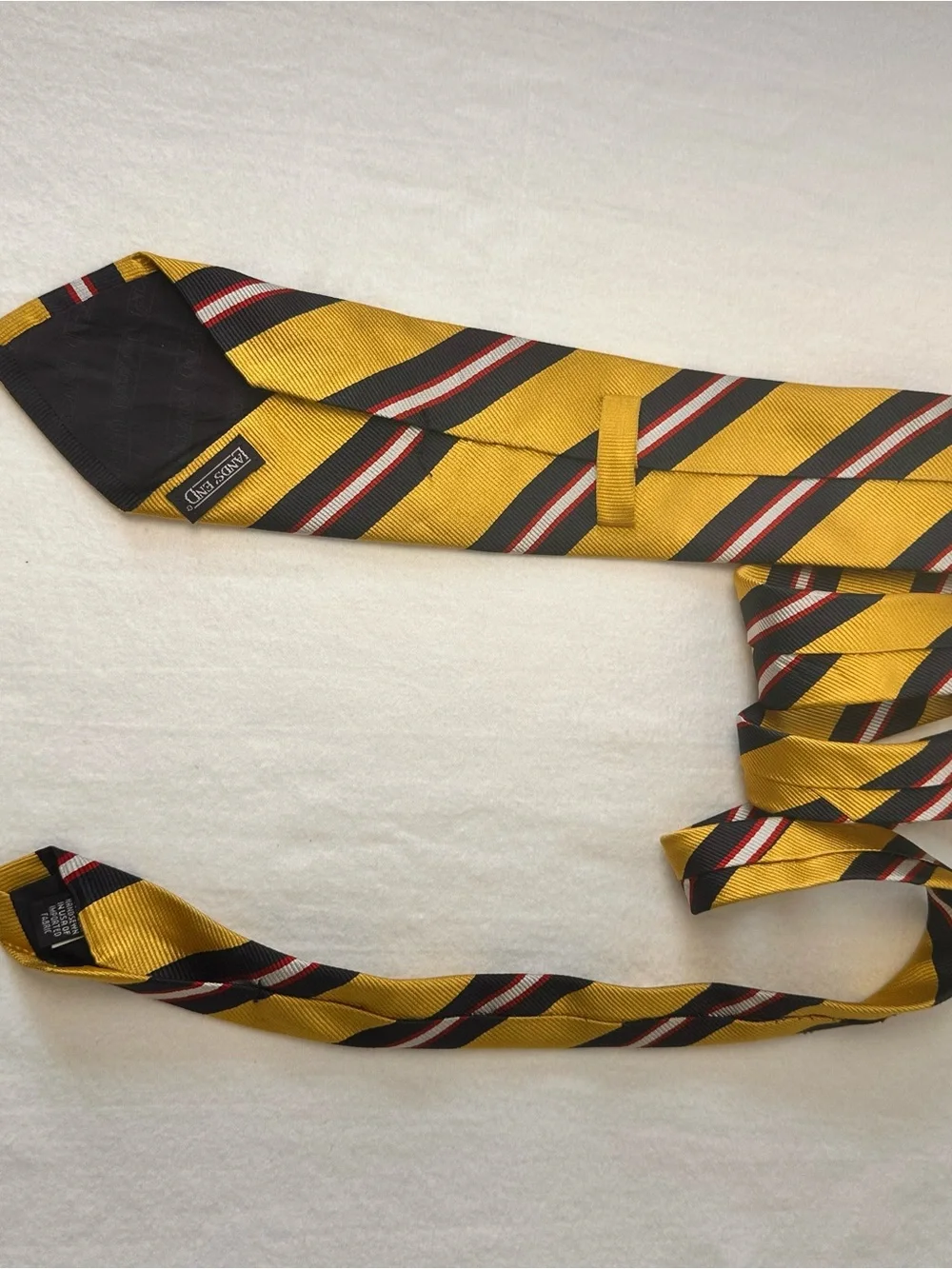 Men's Yellow and Navy Striped Tie - Classic Regimental Style Land’s